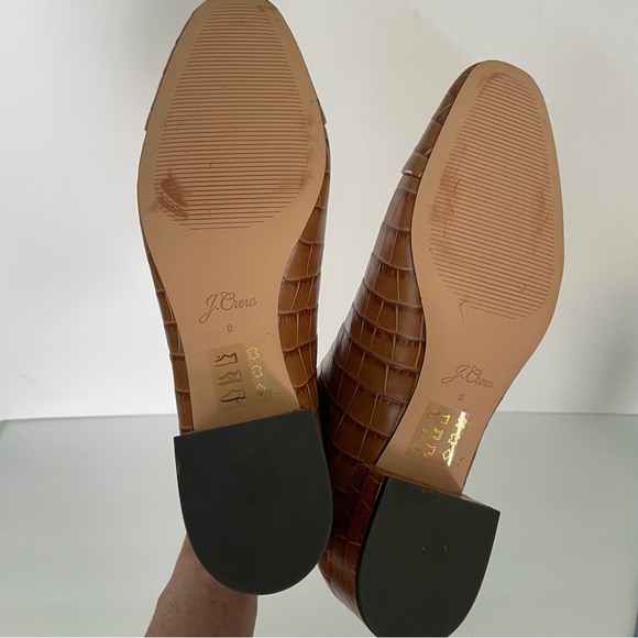 J Crew Roxie Cap-Toe Ankle Boots in Crocodile-Embossed Leather Sz 8 - Picture 15 of 15